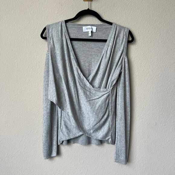 Derek Lam 10 Crosby Light Gray Silk Cashmere Wrap Sweater Size Small - Picture 2 of 6